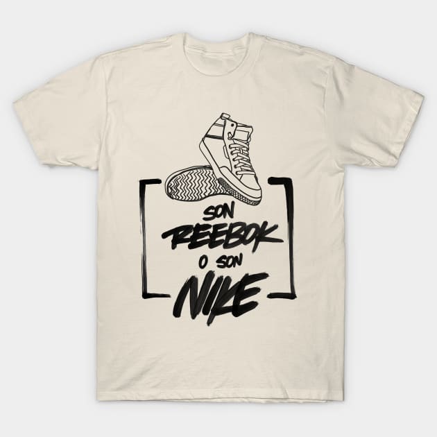 Son reebok o son nike? v1 T-Shirt by industriavisual